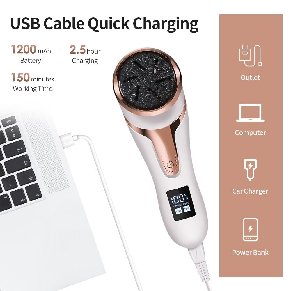 LCD Display Electric Dead Skin Callus Remover Rechargeable Electric Foot Grinding Machine Portable Foot Care Tool