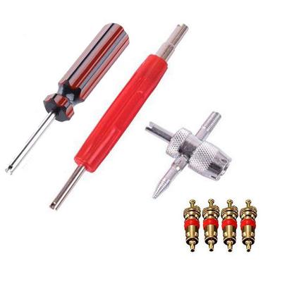 Herramientas para quitar el núcleo de la válvula del neumático, llave inglesa con mango de plástico y revestimiento de hierro, herramienta manual para reparar el núcleo de la válvula del neumático para coche, bicicleta, motocicleta