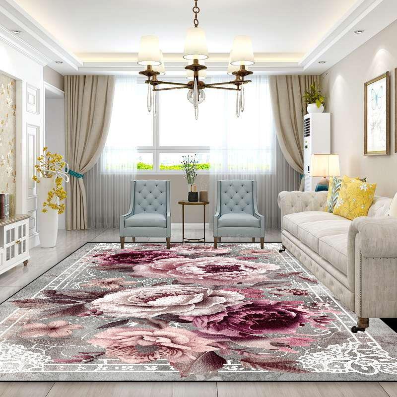 Lekki Luksus Kwiaty Rośliny Dywan Dekoracja Salonu Dywaniki pod Sofę do Sypialni Duży Obszar Antypoślizgowe Maty Podłogowe Maty Wejściowe
