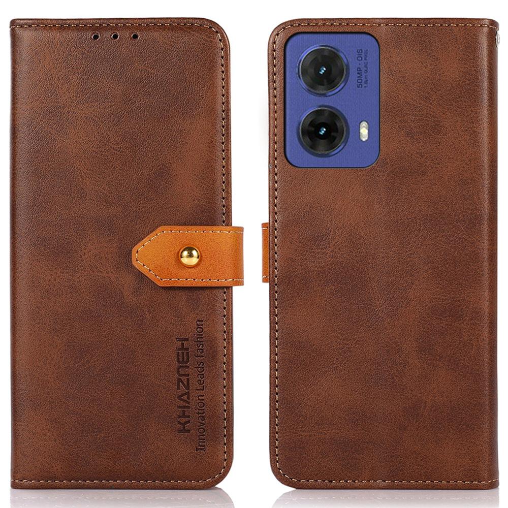

KHAZNEH Для Motorola Moto G85 5G/S50 Neo 5G Чехол-кошелек с подставкой из ПУ кожи с откидной крышкой Brown