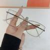 Korean Women Fashionable Oversized Eyeglasses Frame Anti Blue Light Glasses Myopia Glasses Frame Flat Lens Men Gafas