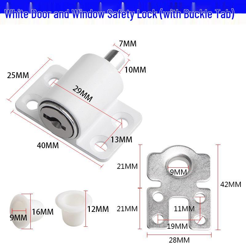 Universal Sliding Door & Window Lock, Child Safety Fastener for Plastic, Steel, & Aluminum