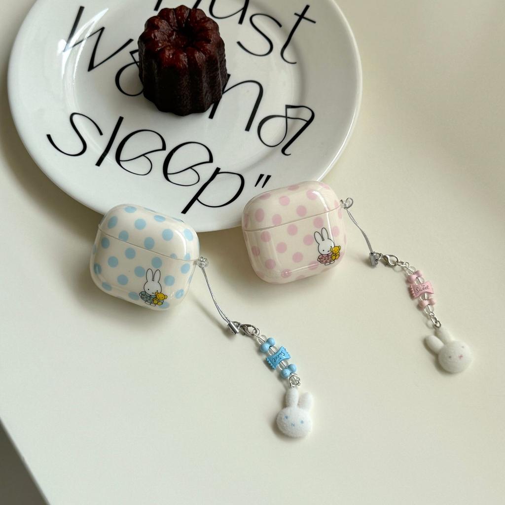 AirPods Pro1/1 Generation Bluetooth Headset Case Cute Polka Dot Rabbit for AirPods 1 /1/1 Generation