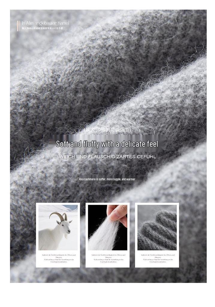 RX|2025 Light Luxury Cashmere Sweater: Women's Diamond Jacquard Round Neck Knitwear