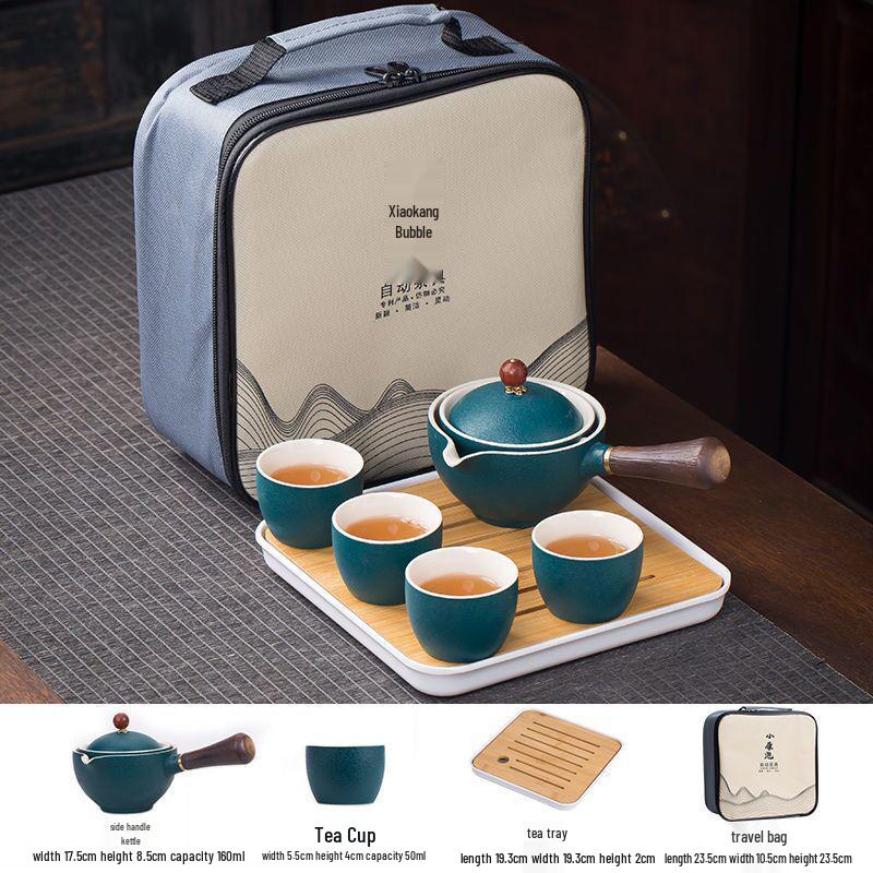 Portable Travel Kung Fu Tea Set: 1 Pot & 4 Cups in Gift Box, Custom Logo Option