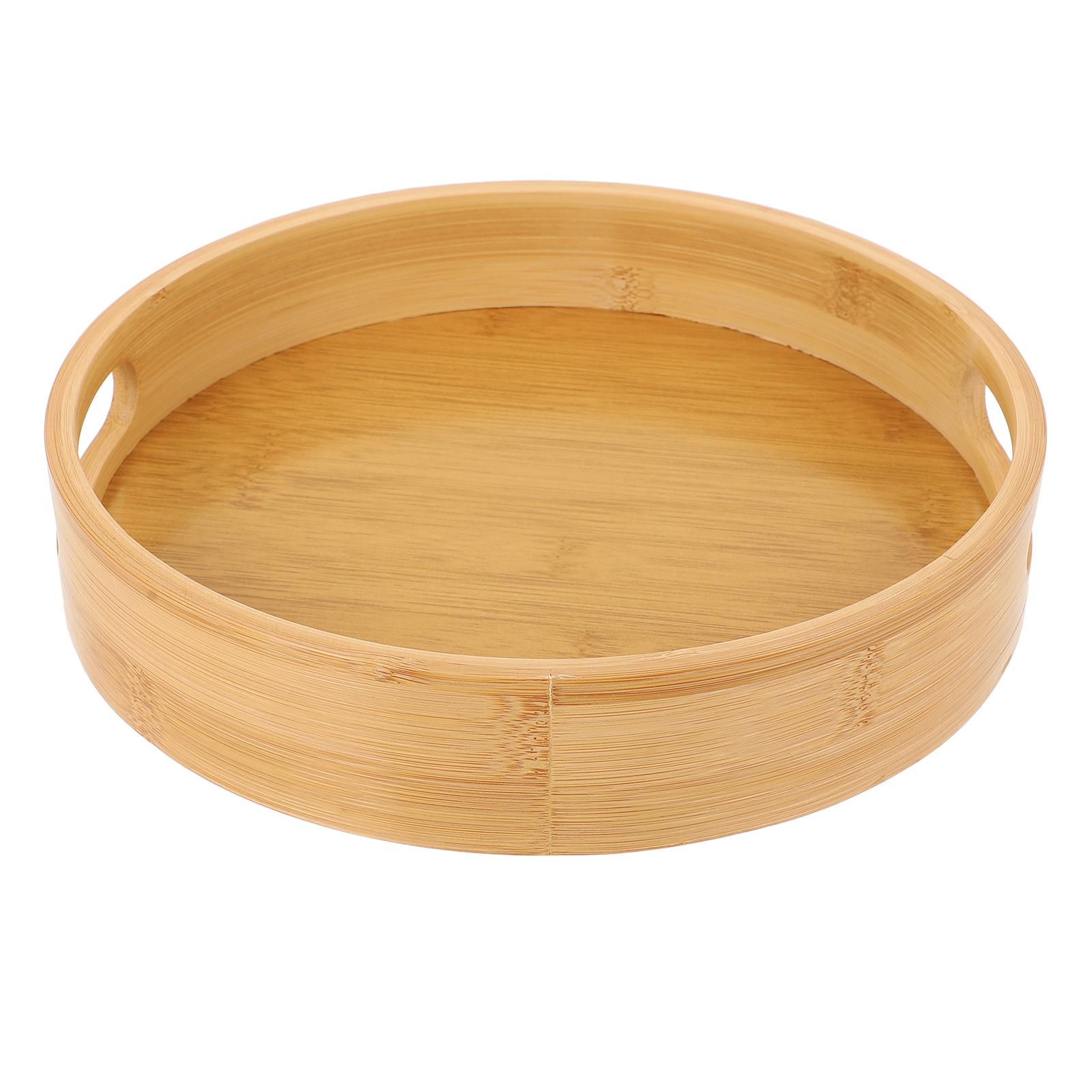 

1pc Bamboo Tray Simple Practical Food Serving Tray For Snack Dessert Fruit Storage Home Kitchen Tea Art Coffee Use