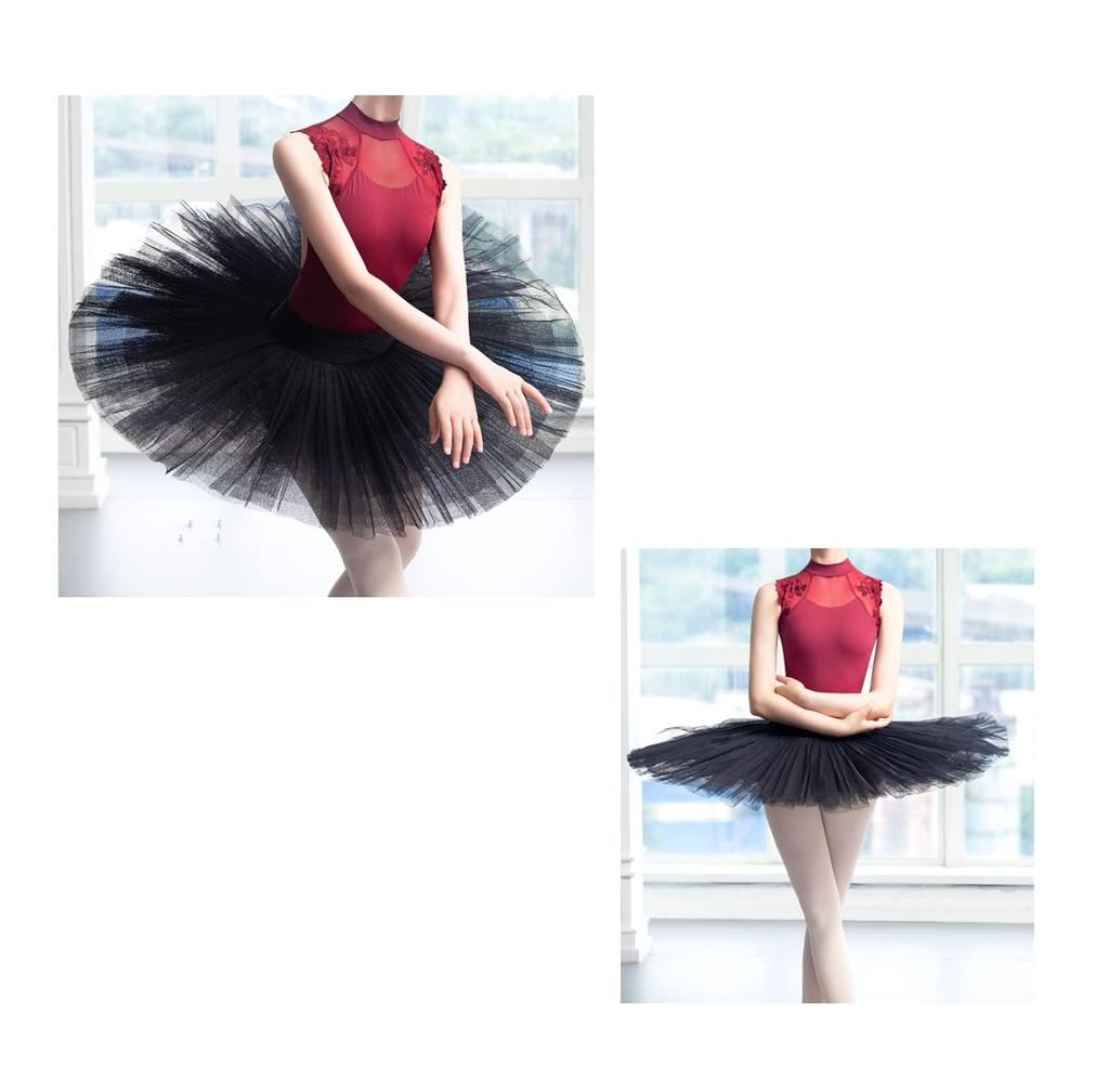 ProDance High Neck Elegant and Stylish Ballet Leotard PLHI009M Women's (L, Red)