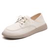 Lace-up small leather shoes spring new casual British style soft-soled loafer flat-soled single shoes