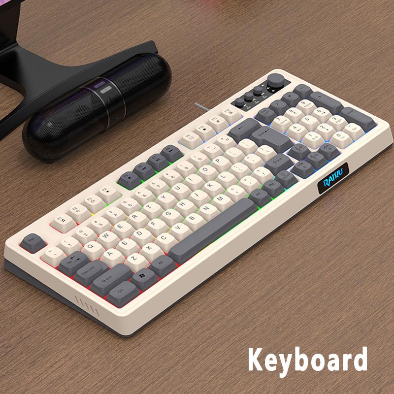 

Gaming Wireless Keyboard and Mouse Supports Dual-mode Bluetooth Connectivity Compatible with PC and Mac Devices keyboard білий