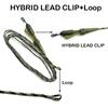 2x Carp Fishing Leader Line 100cm/45lb QC Hybrid Clip Leadcore Leader Camo Green/Brown Carp Fishing Hair Rigs Terminal Tackle Accessories