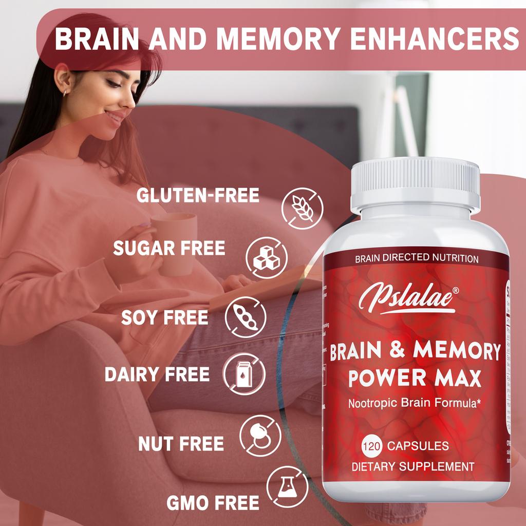 Brain health dietary supplement, containing phosphatidylserine, acetylcarnitine, and ginkgo biloba, for daily well-being.