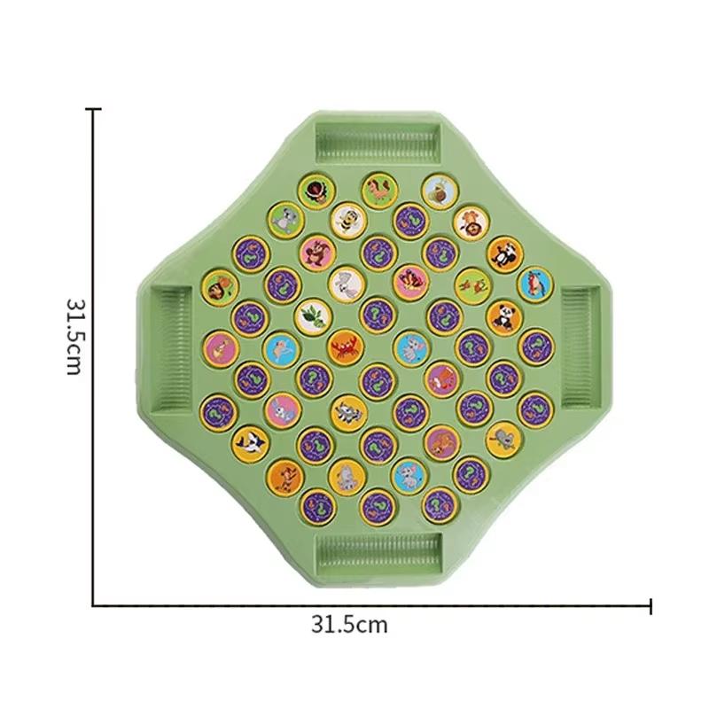 Kids Battle Chess Educational Toy Observation Concentration Training Fun Animal Flip Chess Parent-child Interactive Game Toys