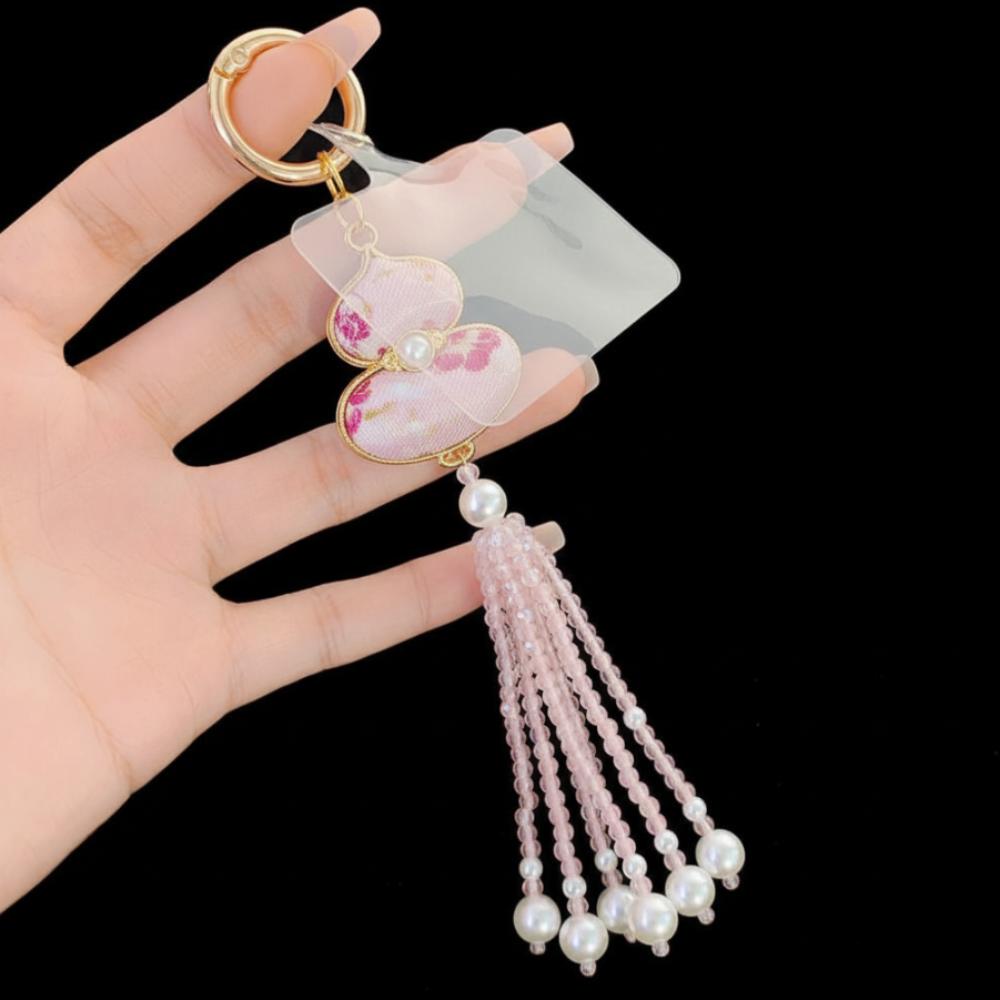 Beaded Tassel Phone Strap Pendant National Style Gourd Mobile Phone Charm  Lanyard Patch розовый