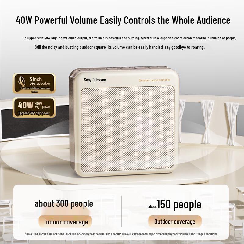 Soaiy S6 40W Wireless Clip-on Voice Amplifier & Portable Bluetooth Speaker CN Plug (adapter Included)
