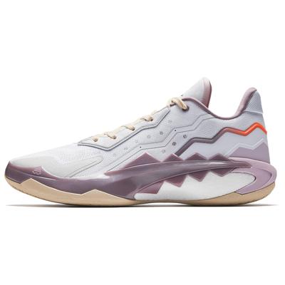 Cushioning, Wear Resistant Low Top Basketball Shoes Men's White Gray Purple 912531101Q-1