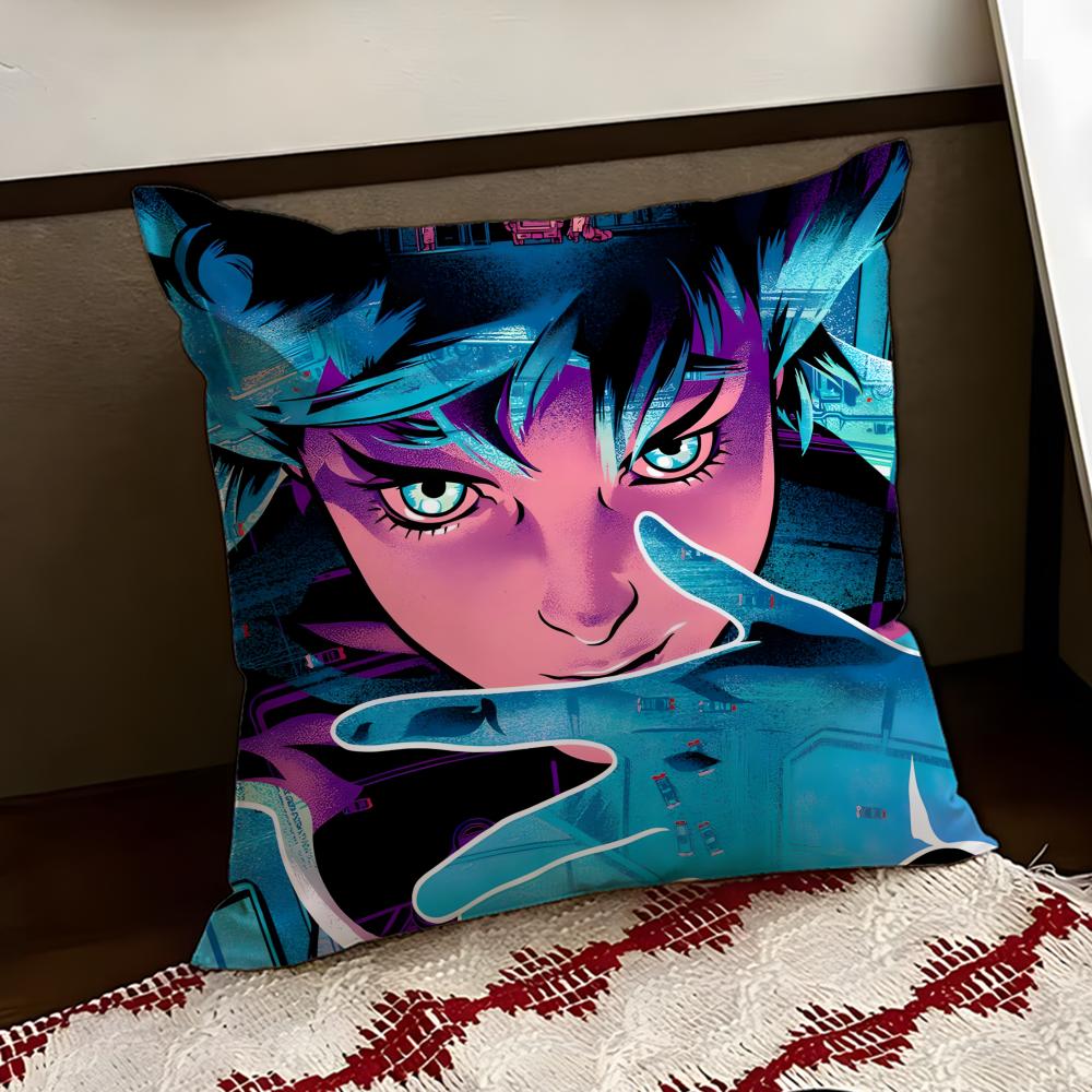 GGhost in the SShell Cushion Cover Reversible Soft Durable Pillow Cover Home Car MultiScene Use for Daily Comfort
