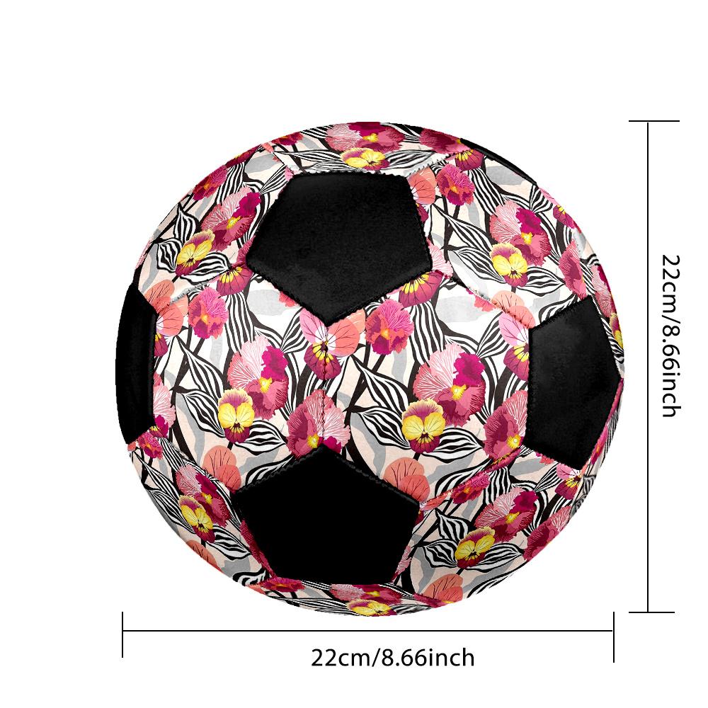 1pc Floral Zebra Print Outdoor Sports Football, Size 5, Comfortable And Durable Feel,Gift yy26060477
