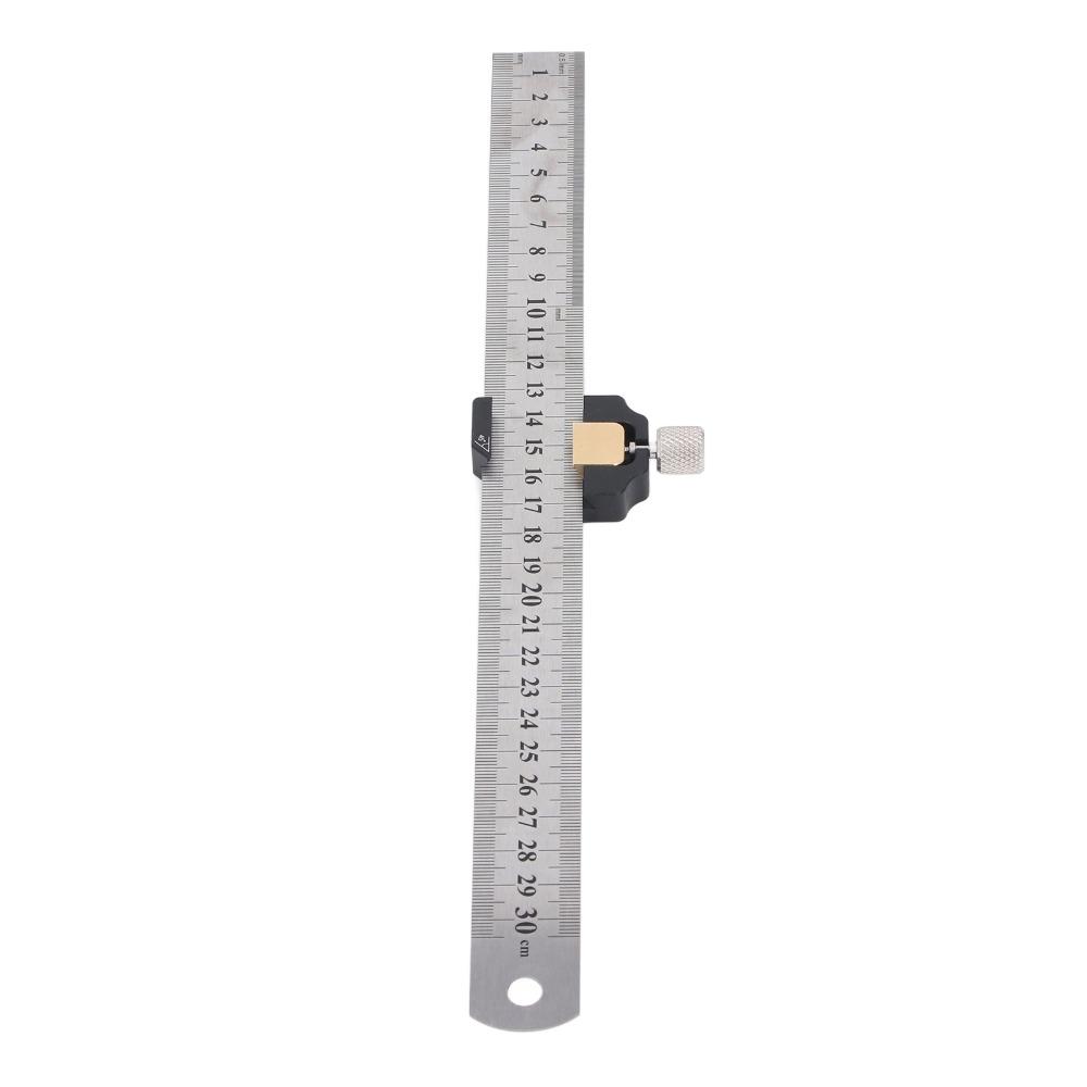 Durable 12 Inch Steel Ruler Silver Aluminum Alloy Metric Imperial Ruler 30cm Aluminum Alloy Ruler Home Improvement