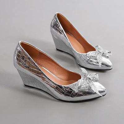 Escarpins compensés élégants pour femmes, chaussures à bout pointu, à enfiler, à talons hauts, pour soirées, mariages, talons de 6 cm