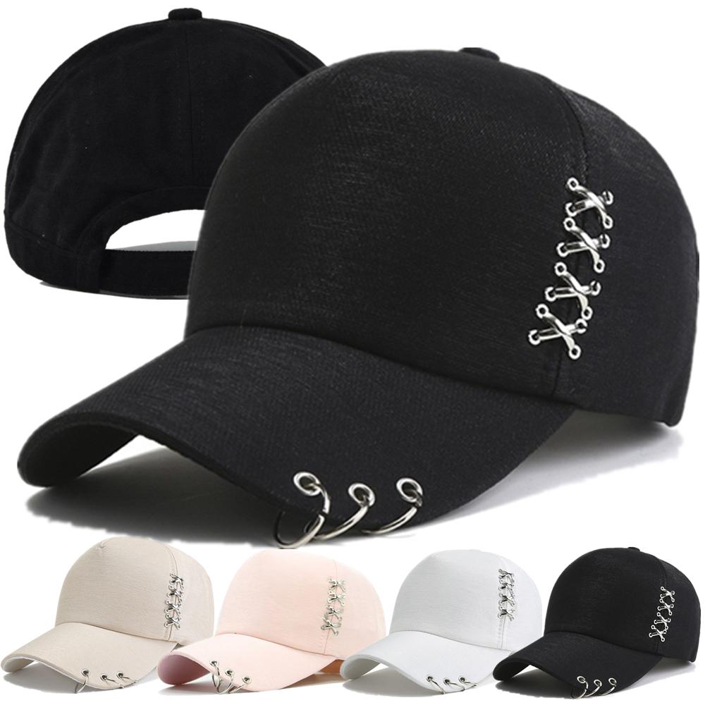 Hot Sale Unisex Y2K Cap Solide Plain Baseball Cap Outstreet Women Cross Metal Decoration Cap Female Trendy Hat