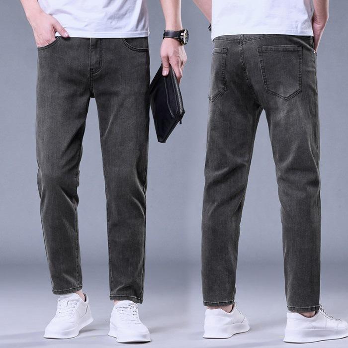 

Новые мужские джинсы 9/10 на весну и лето, стрейчевые, облегающие, маленькие прямые брюки 9/10 38