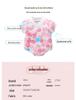 Baumwoll-Strampler für Baby-Mädchen im koreanischen Stil - Sommerlicher bedruckter Body mit Druckknopfverschluss im Schritt