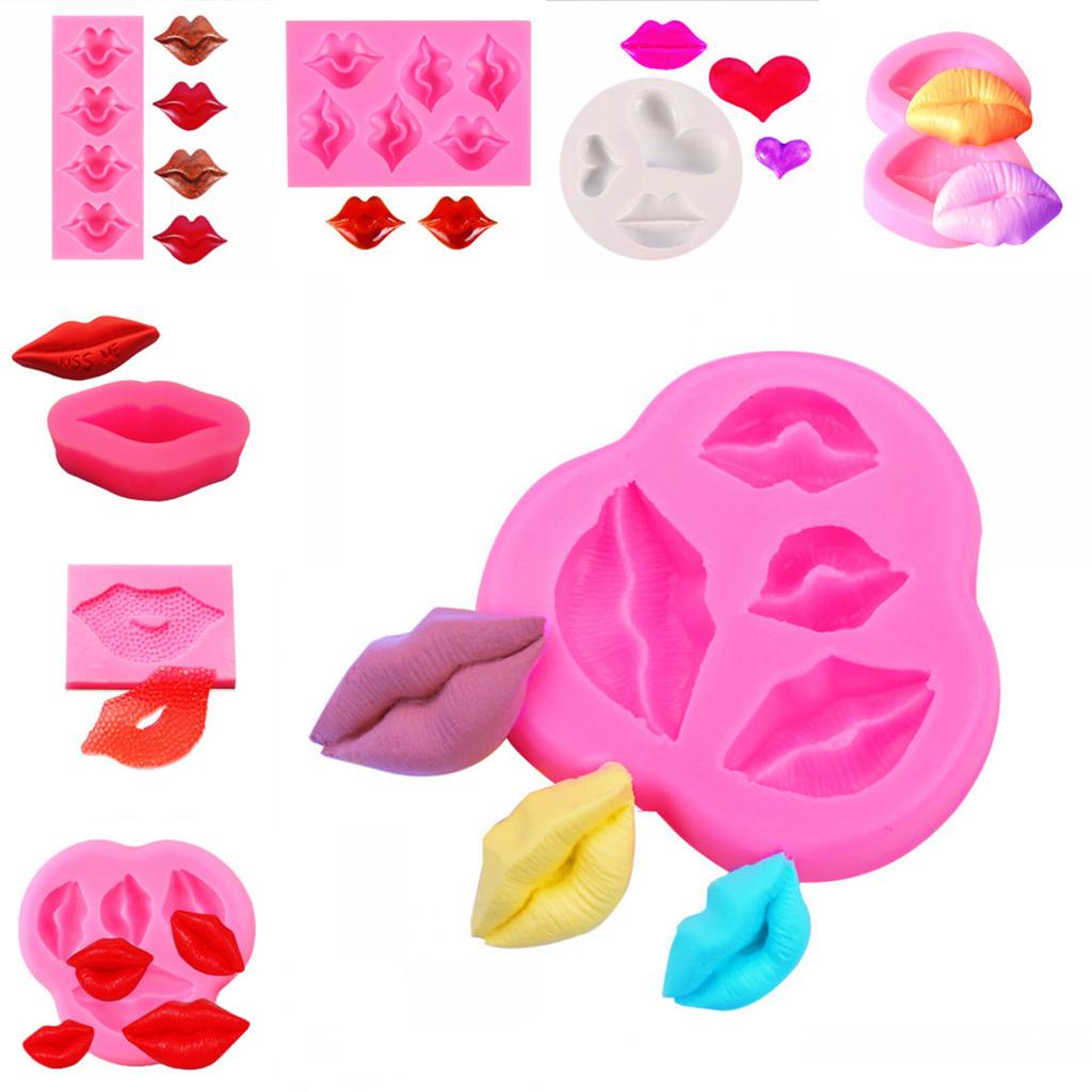 Silicone Mold Chocolate Red Lip Shape Fondant Cake Candy Biscuits Moulds DIY Baking Decorating Tool for Dessert Cake