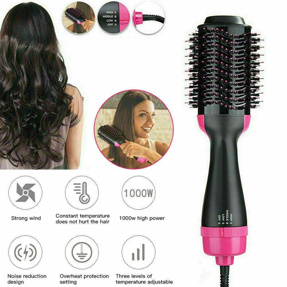 One-Step Hair Dryer Styler Volumizer Straightener Curler Comb Hot Air Brush Gift