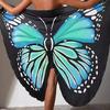 Women Beach Dress Versatile Spaghetti Strap Wrap Skirt Breathable Butterfly Wings Pattern Cover Up