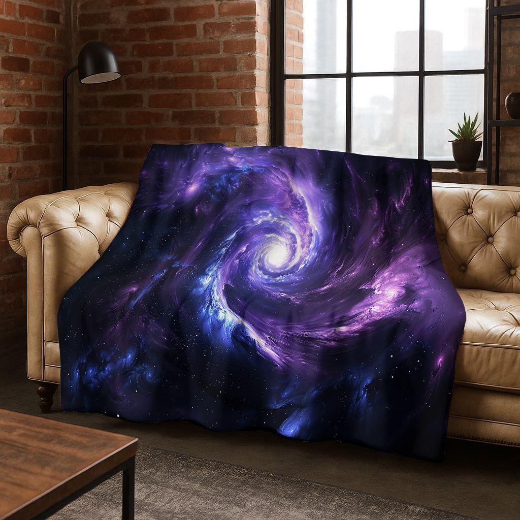 Dreamy Galaxy Universe Space Stars Black Hole Earth Flannel Blanket,Cozy Soft Throw Blanket for Home Bedroom Bed Sofa Cover Gift