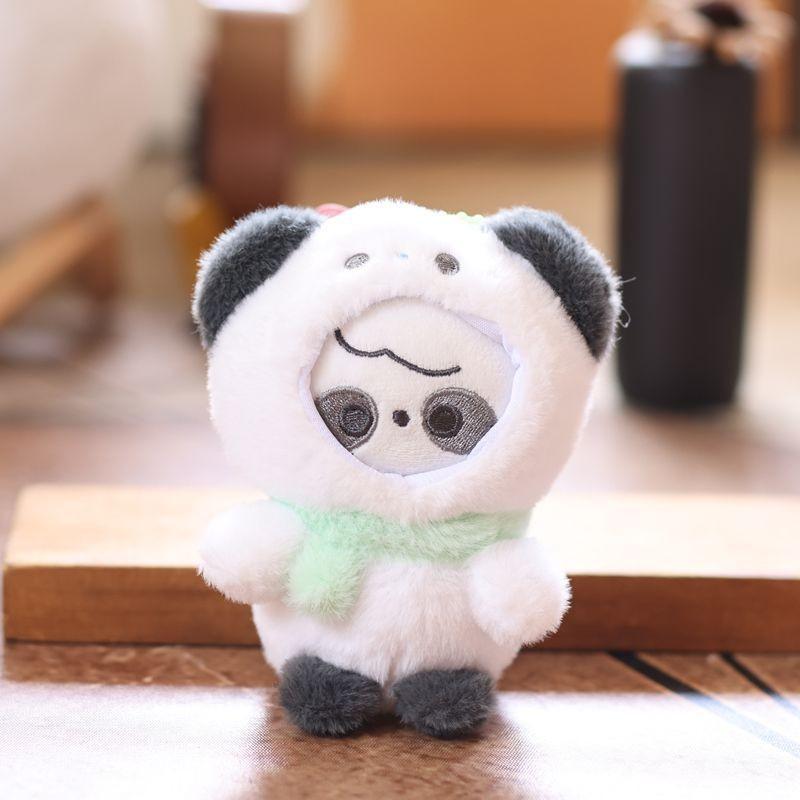 Cute Cat Dog Rabbit Panda With Scarf Plush Toy Pendant Keychain For Bag Decor