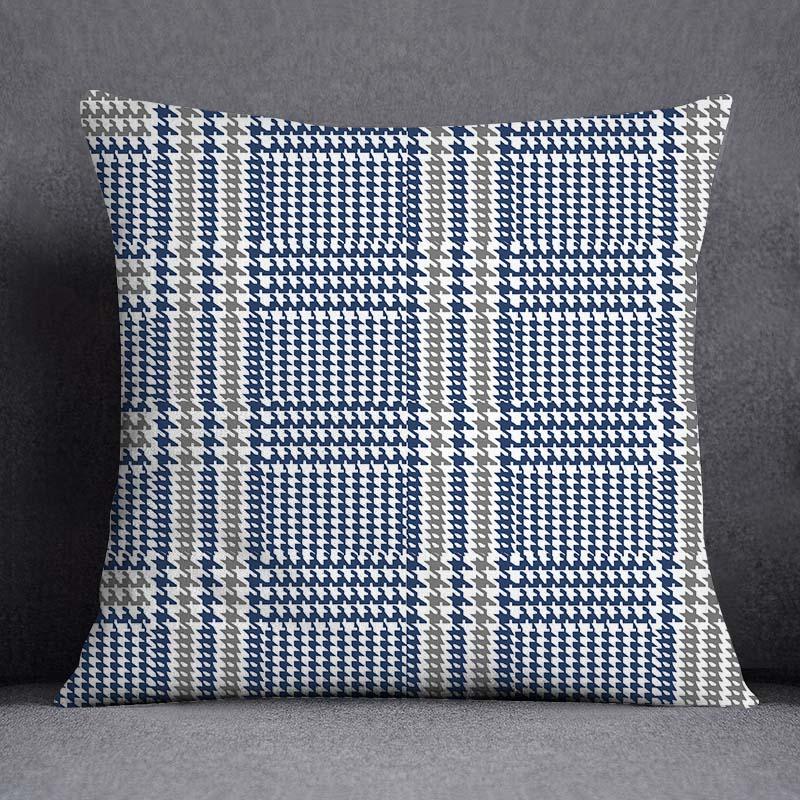 Cushion Cover Geometric Pattern Polyester Blue Grey Pillowcase Upholstery Sofa  Throw Pillow Home Decor Pillowcas