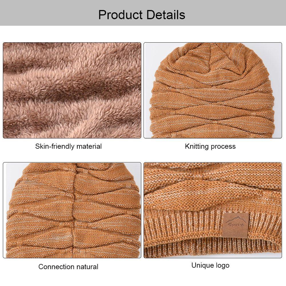 Outdoor Women Men Knitted Wool Hedging Caps Millinery Hats Scarf Set Beanies Caps