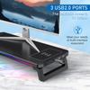 Ergonomic RGB Laptop Stand: Wireless Charging, Adjustable Height, No Assembly Required