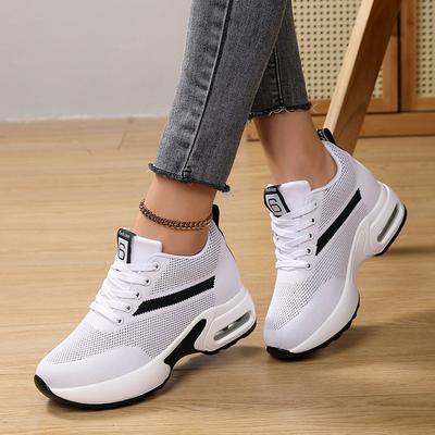 Schuhe Innenhöhe erhöhen, Sportschuhe, Schuhe Luftpolster Stoßabsorption, Wellenschuhe Fliegendes gewebtes Netz atmungsaktiv