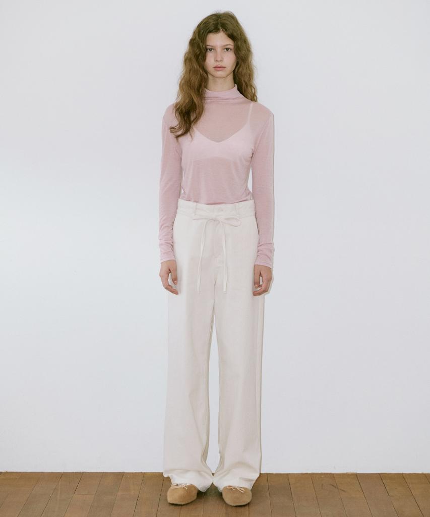 SINOON Lace Cotton Pants (Ivory)