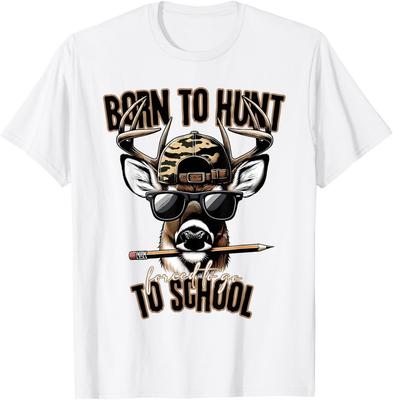 Gezwungen zur Schule zu gehen Hirschjagd Junge Camouflage T-Shirt Unisex T-Shirt