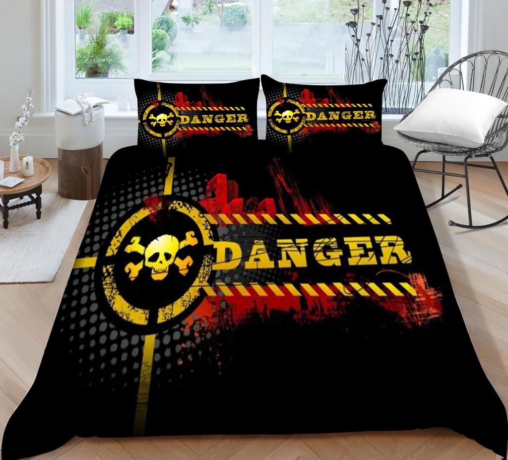3D Duvet Cover Skeleton Home Bedding Set Microfiber Polyester Children Teen King Double Size Cool Quilt Cover