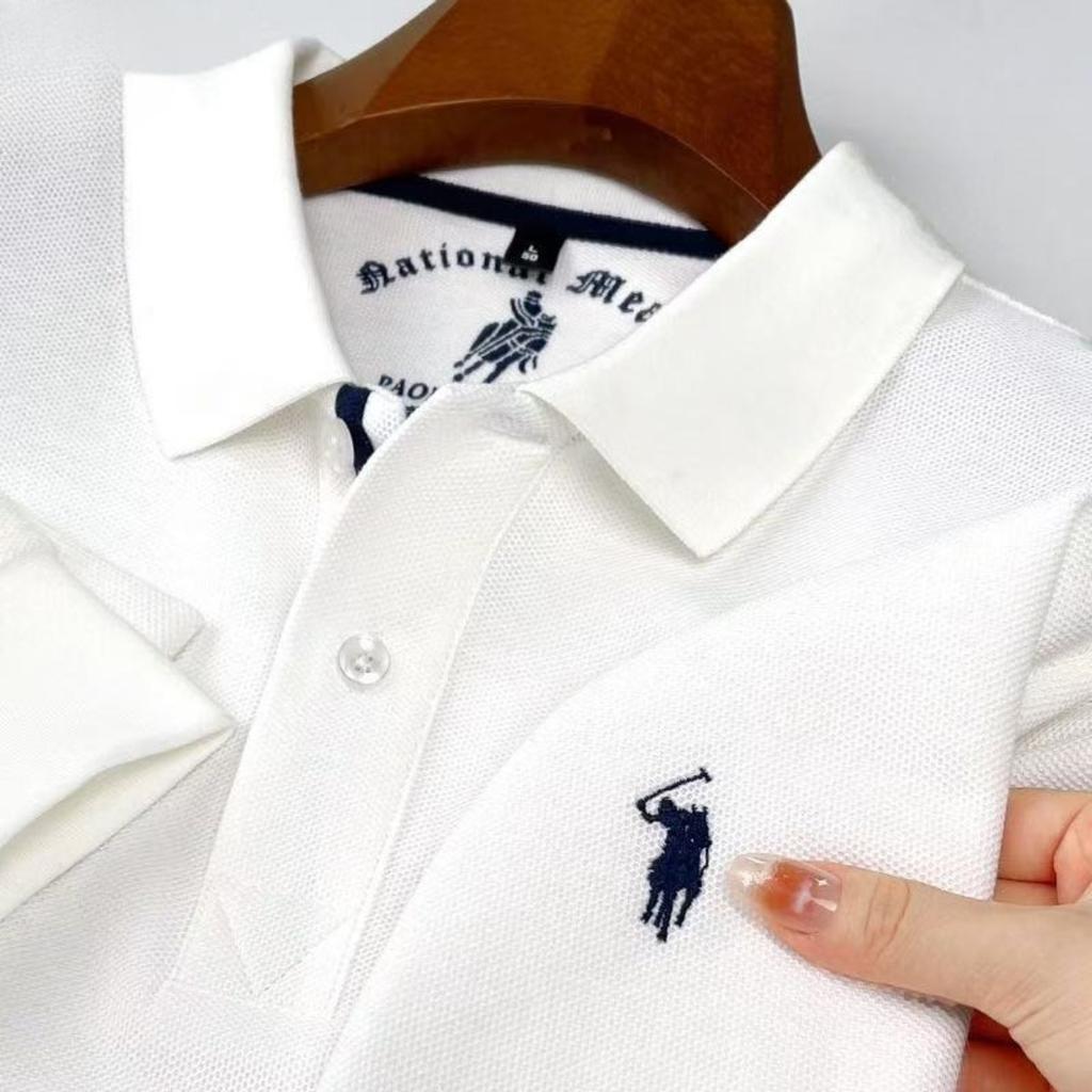 STORN 100% Reine Baumwolle Herbst und Winter Herrenmode Sportmarke Besticktes Pony Langarm POLO-Shirt Business Casual T-Shirt