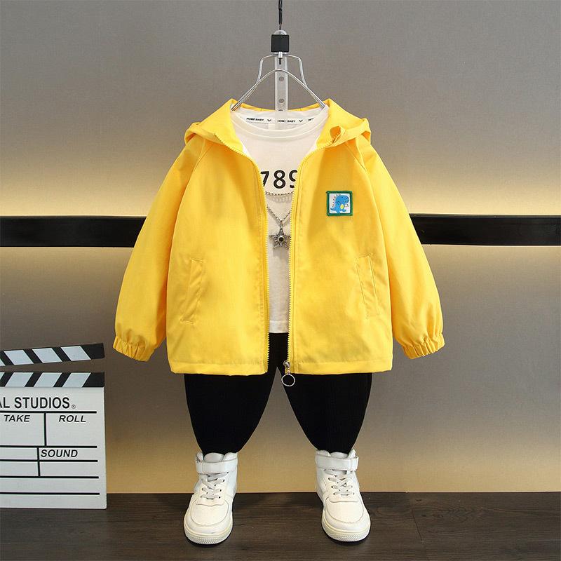 Boys and Girls Casual Coat 2025 Spring and Autumn Children's Fashion Hooded Zipper Jacket