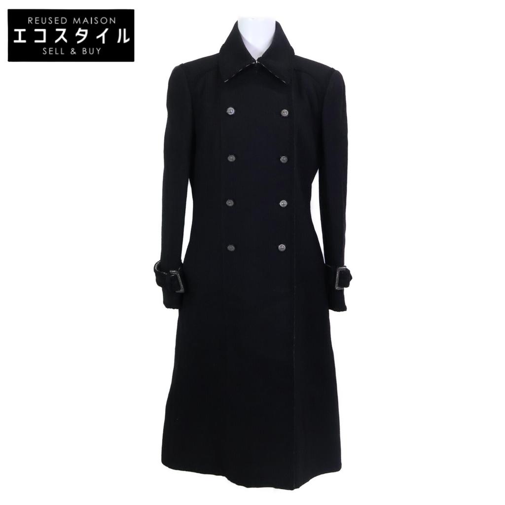 CHANEL [Good Condition/Domestic Regular] 09A P36329V24217 CC Logos Button Double Breasted Long coat 38 blackUsed