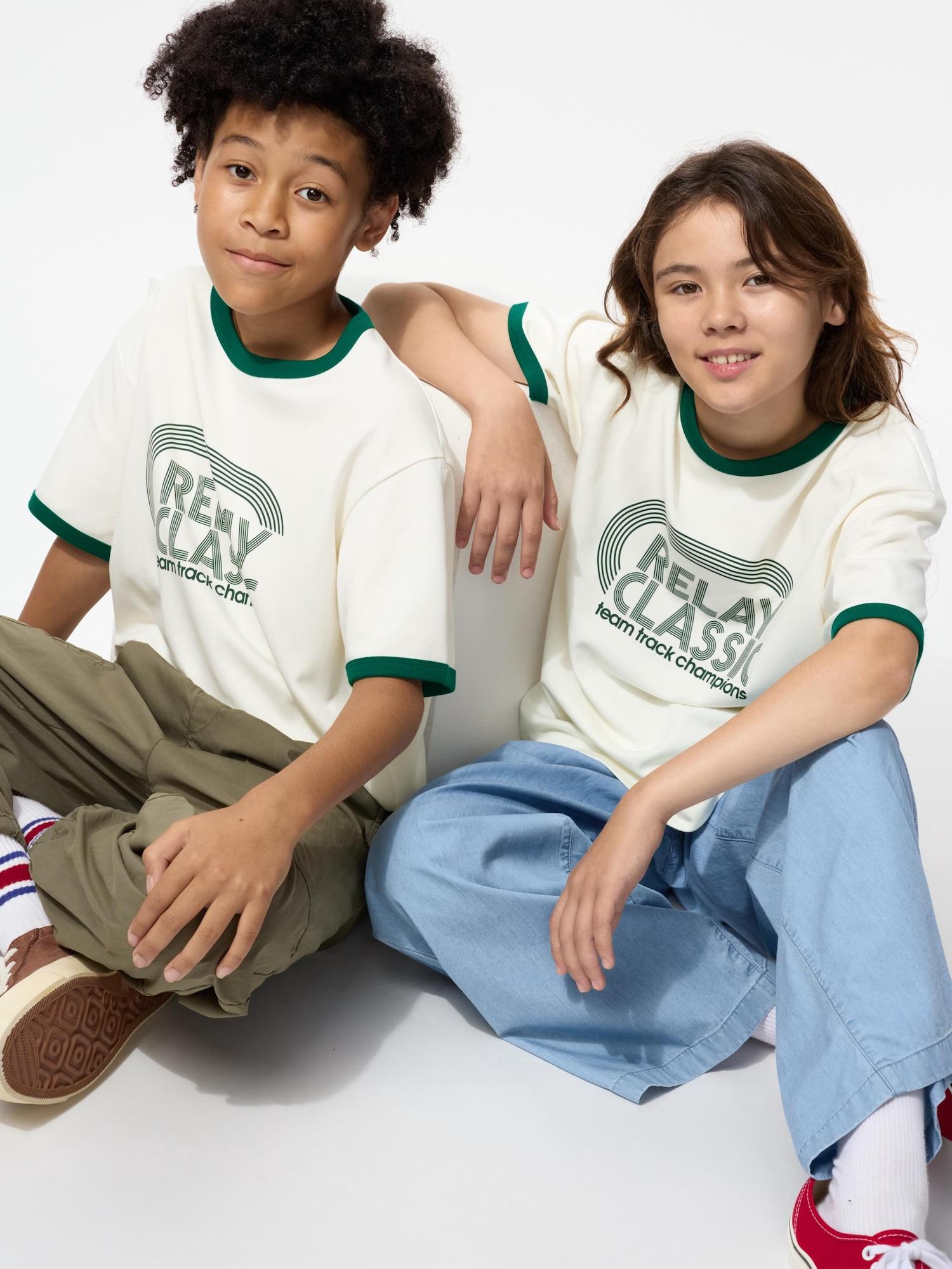 

Uniqlo Футболка с круглым вырезом Airism CoTTon с рисунком для детей 01 OFF WHITE/KIDS 100