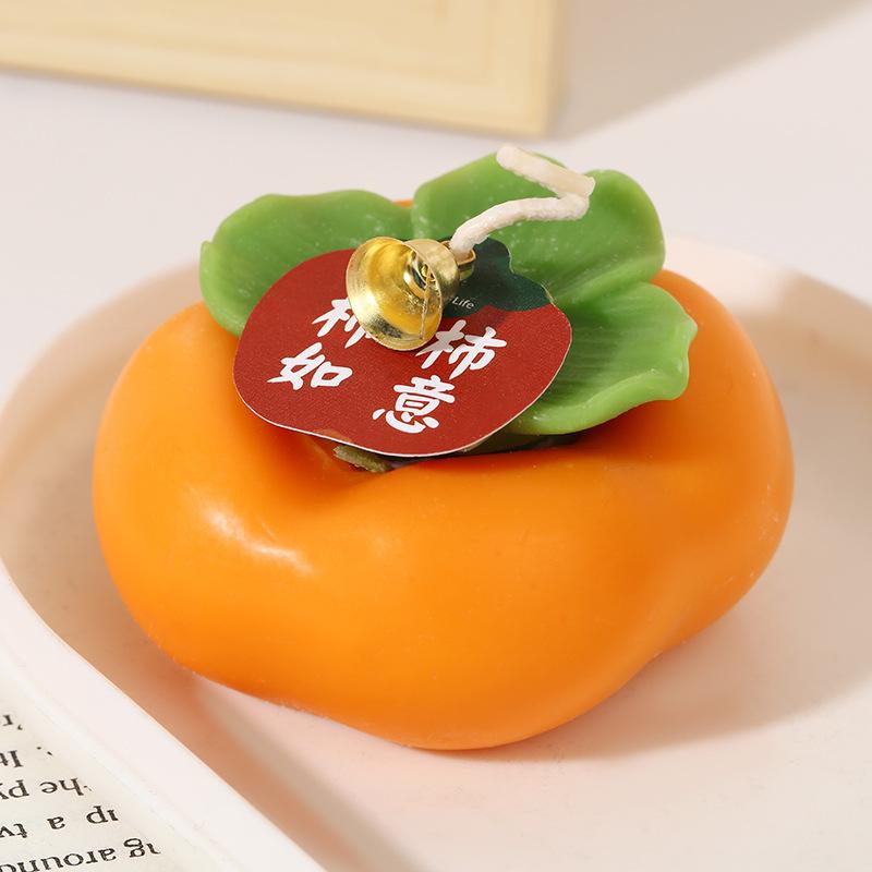 Persimmon Ruyi Persimmon Scented Candle Home Creative Wedding Souvenir Fruit-shaped Candle Ornaments