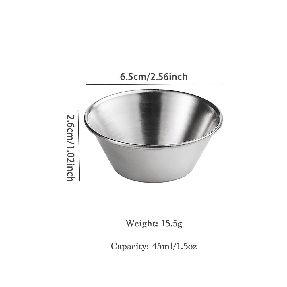 Stainless Steel 304 Sauce Cup: Deepened Ketchup, Salad Dressing, and Steak Seasoning Holder for Western Dishes.