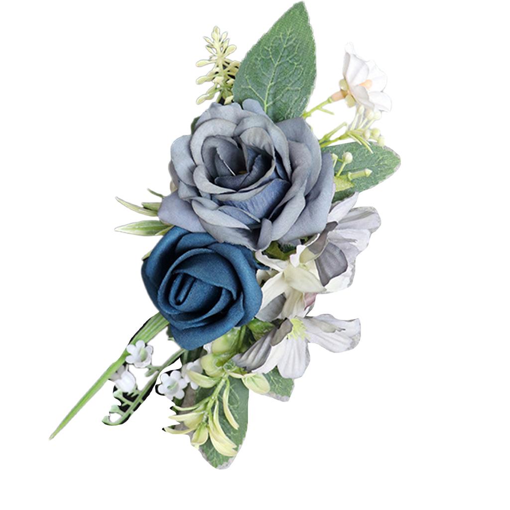 Realistic Rose Boutonniere Wedding Corsage Handmade Wrist Flower Optional for Weddings Decoration in Soft Color