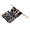 5 Ports PCIE USB 3.0 Card 10Gbps PCI Express to USB3.0 Type C Expansion Card for Desktop PC