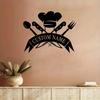 Custom Metal Chef Hat Wall Art, Personalized Kitchen Name Sign Decor