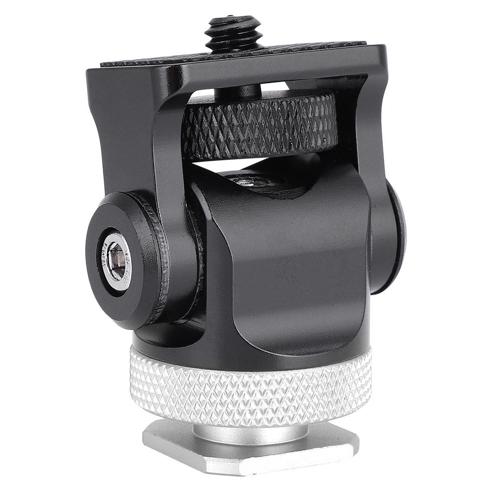 

Крепление «горячий башмак» Держатель для монитора, вспышки, микрофона Винт 1/4 дюйма Держатели для камеры Стойка Кронштейн (Черное серебро) Black Silver