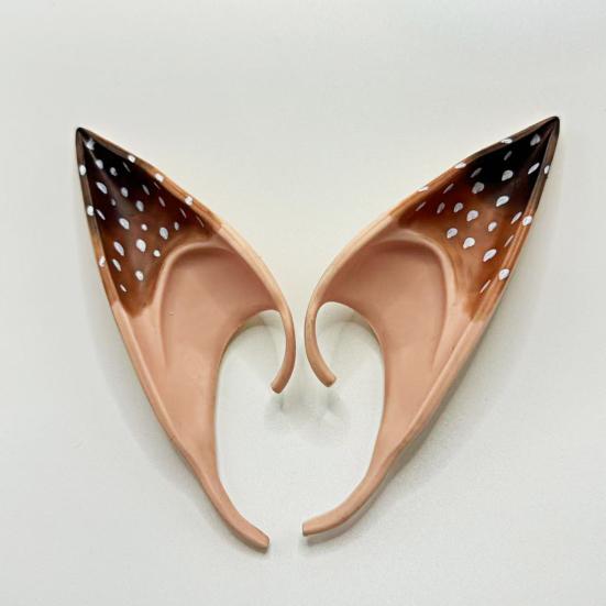 1 Pair Elf Ears Plastic Fairy Pixie Ears Soft Pointed Fake Ears Reindeer Cosplay Costume for Halloween Christmas Party Accessory