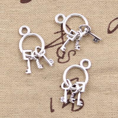 20 Stück Anhänger Schlüsselbund 26x12mm Antik Silberfarben Beschichtet Anhänger Herstellung DIY Handgemacht Tibetisches Silberfarben Schmuck